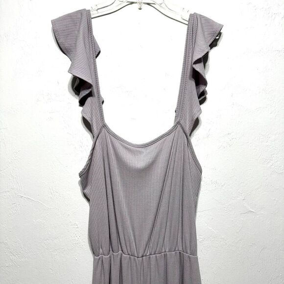 Made With Love Jumpsuit Violet Wide Leg Ribbed Stretch Soft Womens size Small - Picture 2 of 8